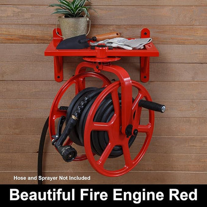 Liberty Garden Revolution Hose Reel with Pull Up Latch, Red