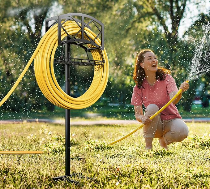 Fire Beauty Garden Hose Holder,Water Hose Holder Rack Organizer for Outdoor,Detachable Water Hose Holder Stake,Hose Reel Stand,Hose Hanger Rack for Lawn
