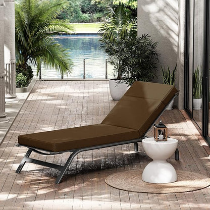 Chaise Lounge Cushions Outdoor, 80" L X 26" W X 4" D Lounge Chair Cushions for Outdoor Furniture, High-Density Foam Outdoor Chaise Cushion-Waterproof Fade-Resistant ThickPatio lounge chair cushion