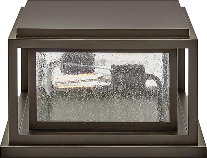 Hinkley Republic Small Pier Mount Lantern 12V, Low Voltage Oil Rubbed Bronze