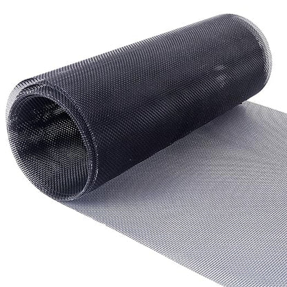 Wire Mesh Roll 20 Mesh 304 Stainless Steel Woven Wire Screen Mesh Never Rust，Pest Rat Mesh for Preventing Rats Squirrel and Mouse Access 11.8 in X 9.84 Ft TXZWJZ (Black)