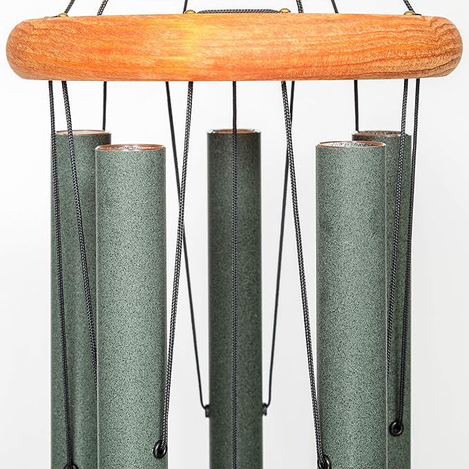 Festival 60-inch Redwood Wind Chime w/Customization in Forest Green by Wind River for Patio, Backyard, Garden, and Outdoor décor. Made in The USA
