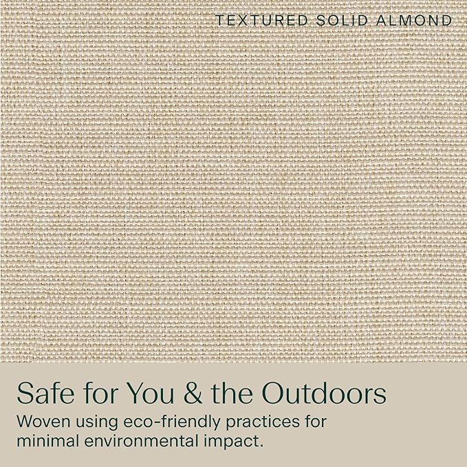 Honeycomb Outdoor Heritage Deep Seat, 24 x 23, Textured Solid Almond Chair Cushion for Patio Furniture