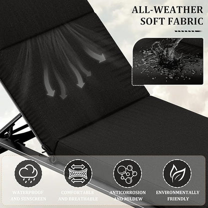 Chaise Lounge Cushions Outdoor, 80" L X 26" W X 4" D Lounge Chair Cushions for Outdoor Furniture, High-Density Foam Outdoor Chaise Cushion-Waterproof Fade-Resistant ThickPatio lounge chair cushion