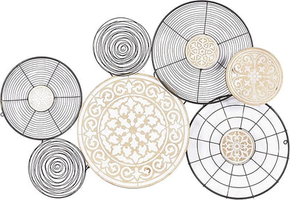 Deco 79 Metal Plate Home Wall Decor Wall Sculpture with Intricate Pattern, Wall Art 41" x 25" x 28", Black
