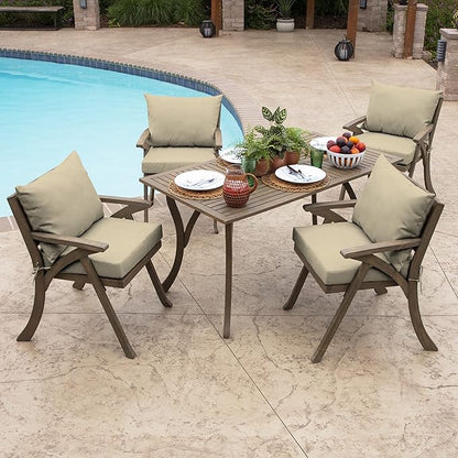 Arden Deep Seat Pillow Back Cushion, 23 x 17, Outdoor/Indoor Replacement Back Cushion, Plush Support, Fade-Resistant, Rain-Proof Patio Furniture Cushion, Tan Leala