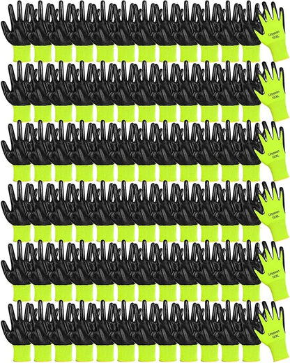 Maxcheck 54 Pairs PU Coated Gloves Bulk, Reusable Rubber Safety Gloves for Men Women Work Warehouse, Mechanic, Woodworking