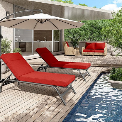 Chaise Lounge Cushions Outdoor, 80" L X 26" W X 4" D Lounge Chair Cushions for Outdoor Furniture, High-Density Foam Outdoor Chaise Cushion-Waterproof Fade-Resistant ThickPatio lounge chair cushion