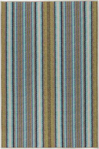 Dash & Albert Treehouse Stripe Machine Washable Rug, 5 X 8 Feet, Green Stripe Pattern