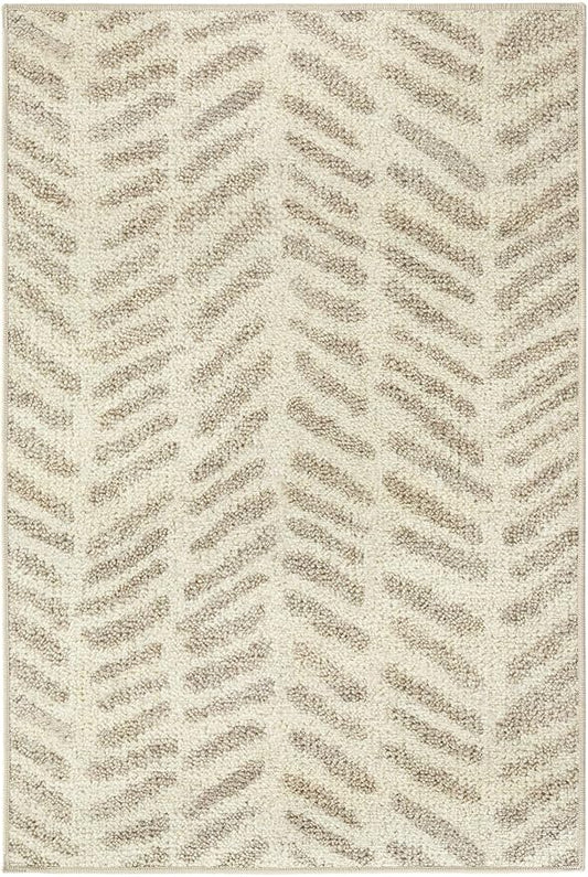 Dash & Albert Rowley Grey Machine Washable Rug, 4 X 6 Feet, Grey Graphic Pattern