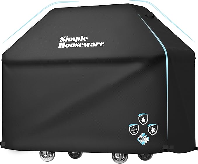 Simple Houseware 64 in. Heavy-Duty BBQ Gas Grill Cover, 600D Polyester Waterproof, Weather-Resistant