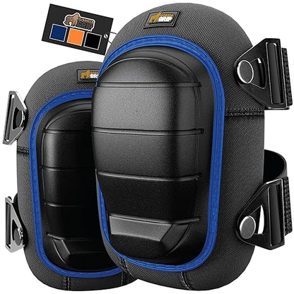 GORILLA GRIP Knee Pads for Work, All Day Comfort Gel Cushion and Soft Foam for Men and Women, Slip Resistant Heavy Duty Hard Cap, Adjustable Straps for Flooring, Construction and Gardening, Royal Blue