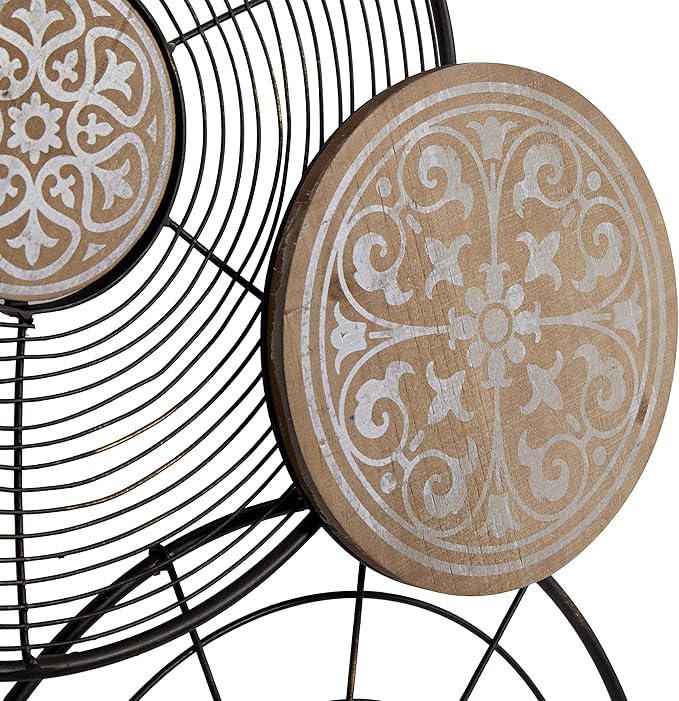 Deco 79 Metal Plate Home Wall Decor Wall Sculpture with Intricate Pattern, Wall Art 41" x 25" x 28", Black