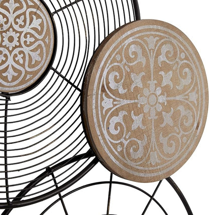 Deco 79 Metal Plate Home Wall Decor Wall Sculpture with Intricate Pattern, Wall Art 41" x 25" x 28", Black