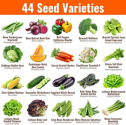 Open Seed Vault | 44 Heirloom Seed Types Variety Pack Bundle | 2026 Season | Non GMO Herbs, Vegetable and Fruit Seeds | Planting Outdoor & Indoor Garden | Gardening Starter Kit High Yield Produce