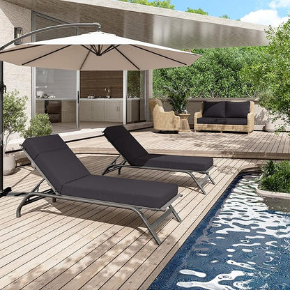 Chaise Lounge Cushions Outdoor, 72" L X 21" W X 4" D Lounge Chair Cushions for Outdoor Furniture, High-Density Foam Outdoor Chaise Cushion-Waterproof Fade-Resistant ThickPatio lounge chair cushion