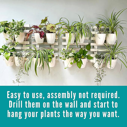 ShopLaLa Wooden Wall Hanging Planter - 2 Pack Wall Plants Holder for Flower Pot Indoor Outdoor Large Rustic White Wood Vertical Herb Garden System Boho Countryside Theme Decor 47.2" (120cm)