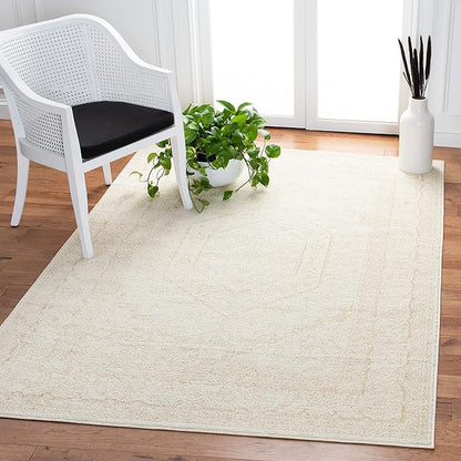 SAFAVIEH Adirondack Collection Area Rug - 5'1" x 7'6", Ivory & Beige, Oriental Medallion Design, Non-Shedding & Easy Care, Ideal for High Traffic Areas in Living Room, Bedroom (ADR108E)