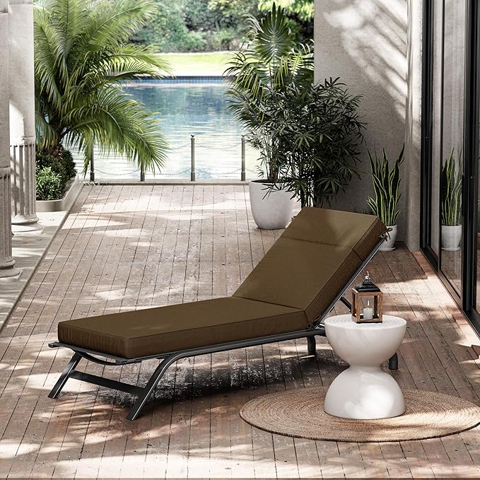 Chaise Lounge Cushions Outdoor, 72" L X 21" W X 4" D Lounge Chair Cushions for Outdoor Furniture, High-Density Foam Outdoor Chaise Cushion-Waterproof Fade-Resistant ThickPatio lounge chair cushion