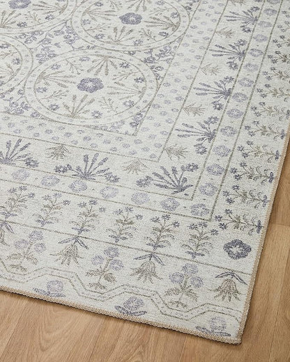 Loloi Rifle Paper Co. Maison Collection MAO-03 Rosette Ivory 2'-6" x 7'-6", .19" Pile Height, Runner Rug