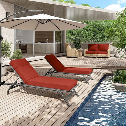 Chaise Lounge Cushions Outdoor, 72" L X 21" W X 4" D Lounge Chair Cushions for Outdoor Furniture, High-Density Foam Outdoor Chaise Cushion-Waterproof Fade-Resistant ThickPatio lounge chair cushion