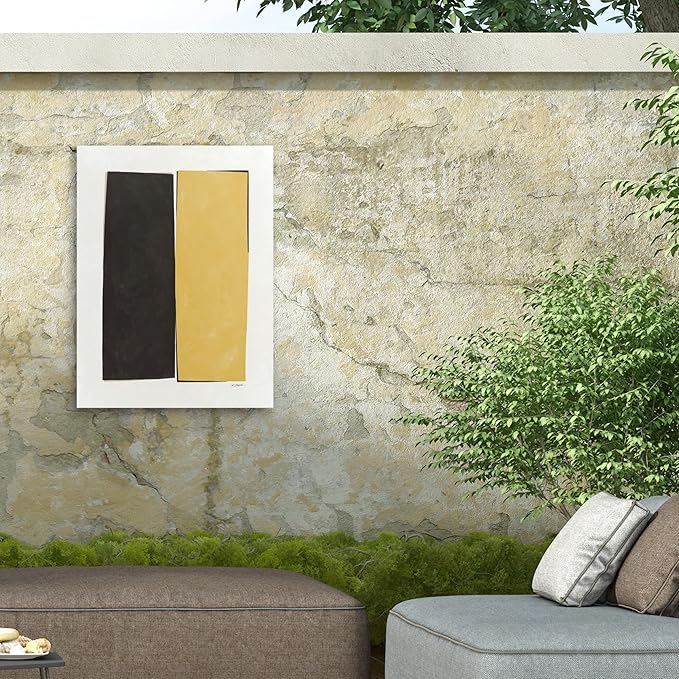 Trademark Fine Art Outdoor Canvas Art - Mike Schick 'Monolithic I Neutral' Wall Art for Outdoor Spaces, Patios, or Gardens
