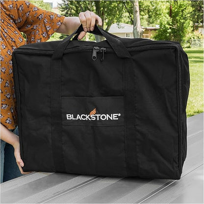 Blackstone Tabletop Griddle Cover & Carry Bag, 1722, Portable BBQ Grill Griddle Carry Bag & Cover for Travel - 600D Heavy Duty Weather Resistant Accessories, Black, 22 inch