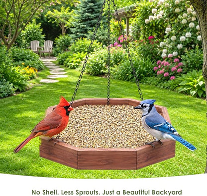 Kaytee Wild Bird Ultimate No Mess Wild Bird Food Seed For Cardinals, Finches, Chickadees, Nuthatches, Woodpeckers, Grosbeaks, Juncos and Other Colorful Songbirds, 9.75 Pound