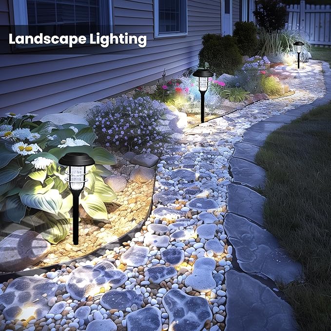 SOLPEX Solar Lights for Outside, Solar Outdoor Pathway Garden Lights Waterproof, Solar Powered Landscape Lighting for Yard, Garden, Pathway, Patio, Porch, Walkway, Driveway, 12 Pack(Cold White)