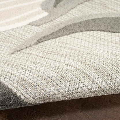 Nourison Home Aloha Indoor/Outdoor Beige 2'8'' x 4' Area-Rug, Easy-Cleaning, Non Shedding, Bed Room, Living Room, Dining Room, Backyard, Deck, Patio (3x4)