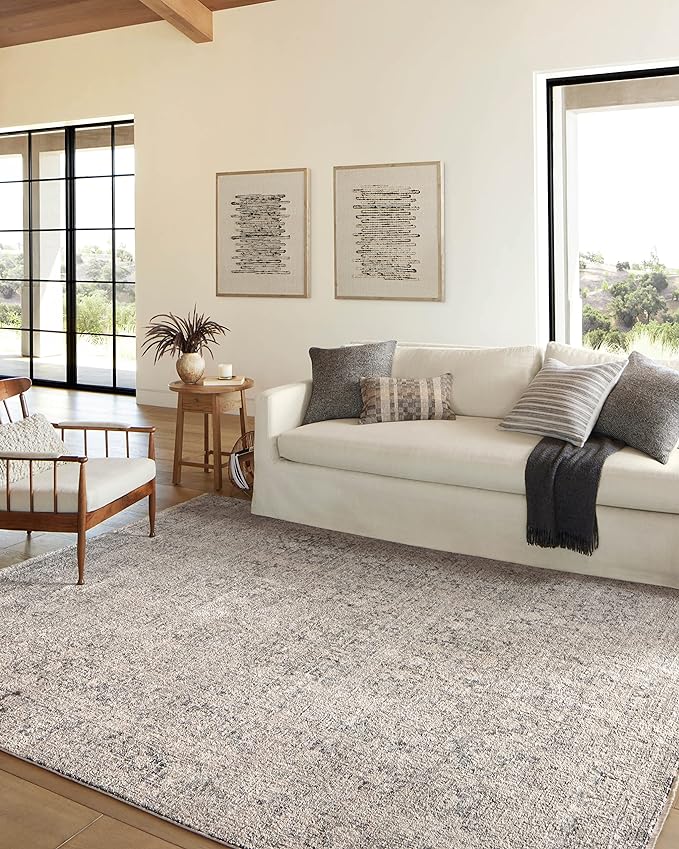 Loloi Amber Lewis Alie Collection ALE-01 Stone/Mist 2'-7'' x 10'-0'', .13'' Pile Height, Runner Rug
