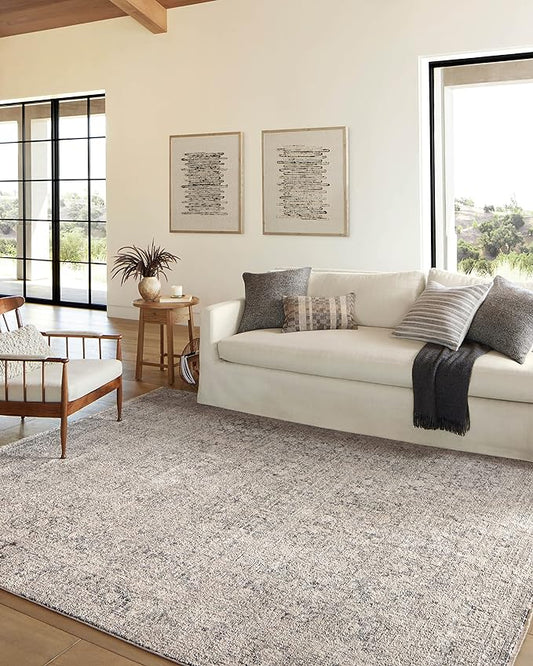 Loloi Amber Lewis Alie Collection ALE-01 Stone/Mist 2'-7'' x 10'-0'', .13'' Pile Height, Runner Rug