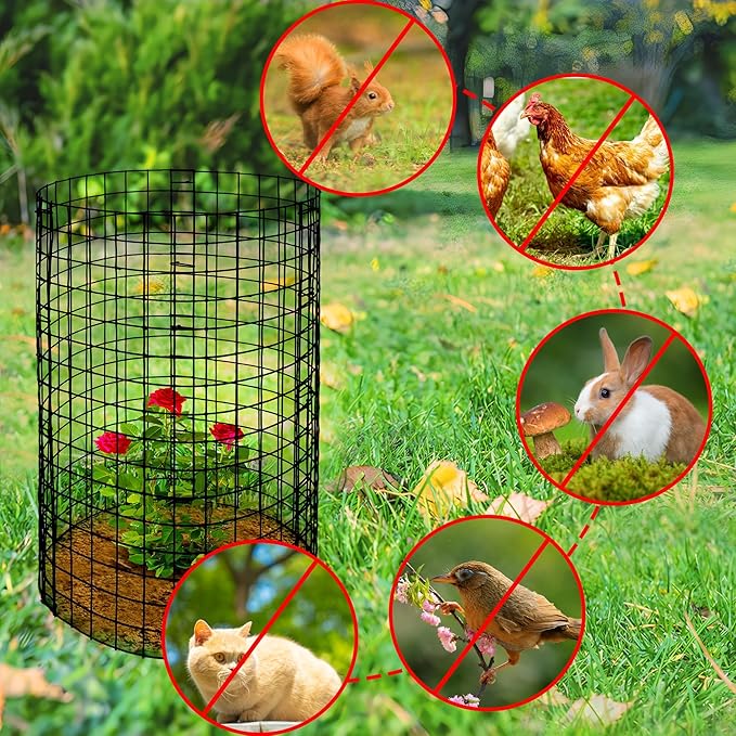 Adnee 15 Packs Wire Plant Protector from Animals, 12 x 12 Inches Metal Mesh Plant Cage Covers, Sturdy Garden Bunny Barricades Chicken Wire Cloche for Plants Shrubs Vegetables Flowers