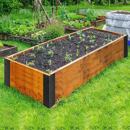 Set of 8 Raised Garden Bed Corner Brackets with Wood Screws for 20"-24" Bed, Rust Resistant Raised Bed Corners Metal Connectors 11" x 3" x 3" for Vegetable Planter Garden
