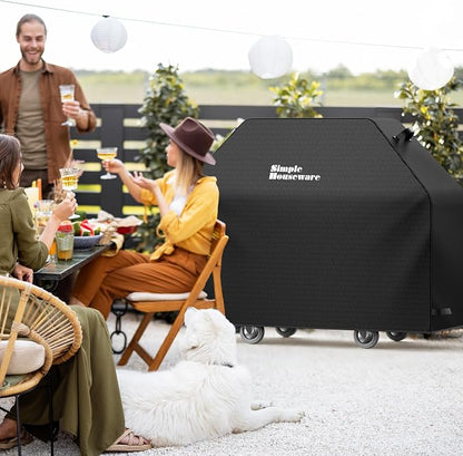 Simple Houseware 64 in. Heavy-Duty BBQ Gas Grill Cover, 600D Polyester Waterproof, Weather-Resistant