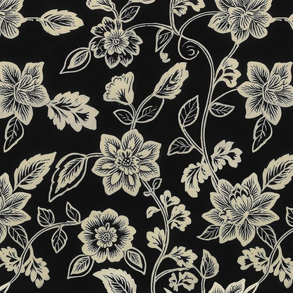 LVTXIII Outdoor Seat Cushions Seasonal Replacement Chair Cushions, Patio Chair Pads with Ties for Dining Chairs and Garden Furniture, Square Back, 22"x22"x3", 2 Pack, Elegant Vines Black