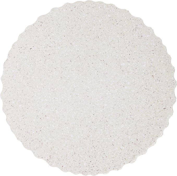 JONATHAN Y Louisa 19" Fluted Outdoor Accent Table, All-Weather Cream Terrazzo Pedestal Garden Stool, Small Round Side Table for Patio, Porch, and Living Room TBL1102B