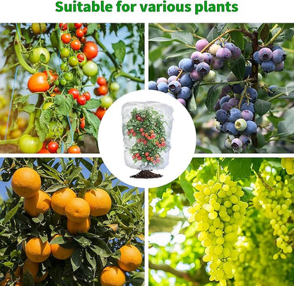 afzdby Garden Mesh Netting with Drawstring,Plants Cover Protection from Anti Birds,Bugs,Cicadas,and Insects-Pest Barrier Bag for Blueberry Bushes,Citrus,Tomatoes,Vegetables,Fruit Tree and Orange