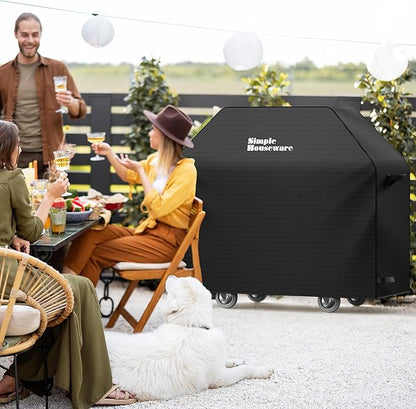 Simple Houseware 58 in. Heavy-Duty BBQ Gas Grill Cover, 600D Polyester Waterproof, Weather-Resistant