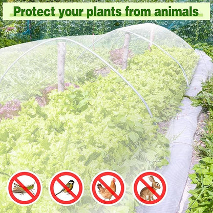 ANPHSIN Stronger Garden Mesh Netting - 10 x 33 ft PP Nanocomposite Bird Net Barrier, Mosquito Netting Screen for Outdoor Plants Vegetables Patios Balconies Terraces, Shading Rate 20% (White)
