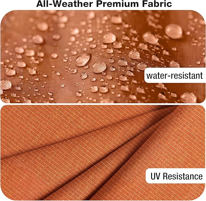 Joyside Outdoor Chair Cushions Set, 22x25/22x24 Inch Patio Furniture Deep Seat Cushions, Water Resistant & Thick Cushion, Outdoor Replacement Cushions for Seat and Sofa (Orange, 5 Set)