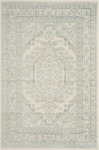 SAFAVIEH Adirondack Collection Accent Rug - 4' x 6', Ivory & Slate, Oriental Medallion Design, Non-Shedding & Easy Care, Ideal for High Traffic Areas in Entryway, Living Room, Bedroom (ADR108S)