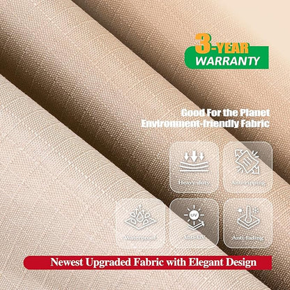 F&J Outdoors Patio Furniture Covers, Waterproof Anti-UV for Table and Chairs Set, Beige, 108"x82"