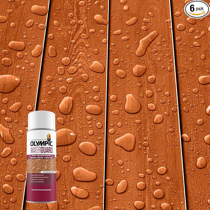 Olympic WaterGuard 11.75 oz. Woodland Cedar Semi-Transparent Exterior Wood Stain Plus Sealer (Pack of 6)
