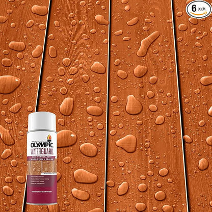 Olympic WaterGuard 11.75 oz. Woodland Cedar Semi-Transparent Exterior Wood Stain Plus Sealer (Pack of 6)