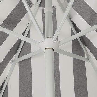 JONATHAN Y UMB1001 Collins 9 ft. Classic Cottage Tassel Market Patio Umbrella with Auto-Tilt, Crank, Wind Vent and UV Protection
