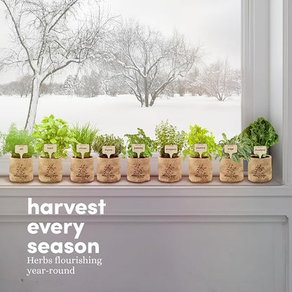 Planters' Choice 9 Herb Indoor Window Garden Kit - Birthday Gifts - House Plants Seeds - Best Unique Gift Ideas for Women, Mom, Friend, Her, Housewarming, Mother - Live Plant Starter, Gardening Lovers