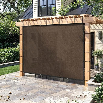 90% Sun Shade Cloth with Grommets, Customizing Outdoor Pergola Shade Cover Canopy, Heavy-Duty Mesh Tarp Patio Sun Screen for Lawn Garden Backyard, 13X19 FT, Mocha