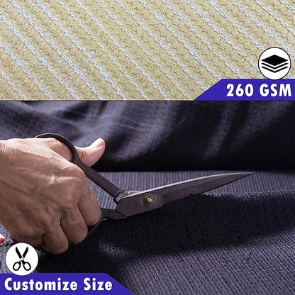 ShadeMart 95% Pergola Sun Shade 8' W x 16' L Beige Canopy Outdoor Replacement Cover with Grommets and Stainless Steel Weighted Rods for Patio, Backyards, Carport, Garden (We Make Custom Size)