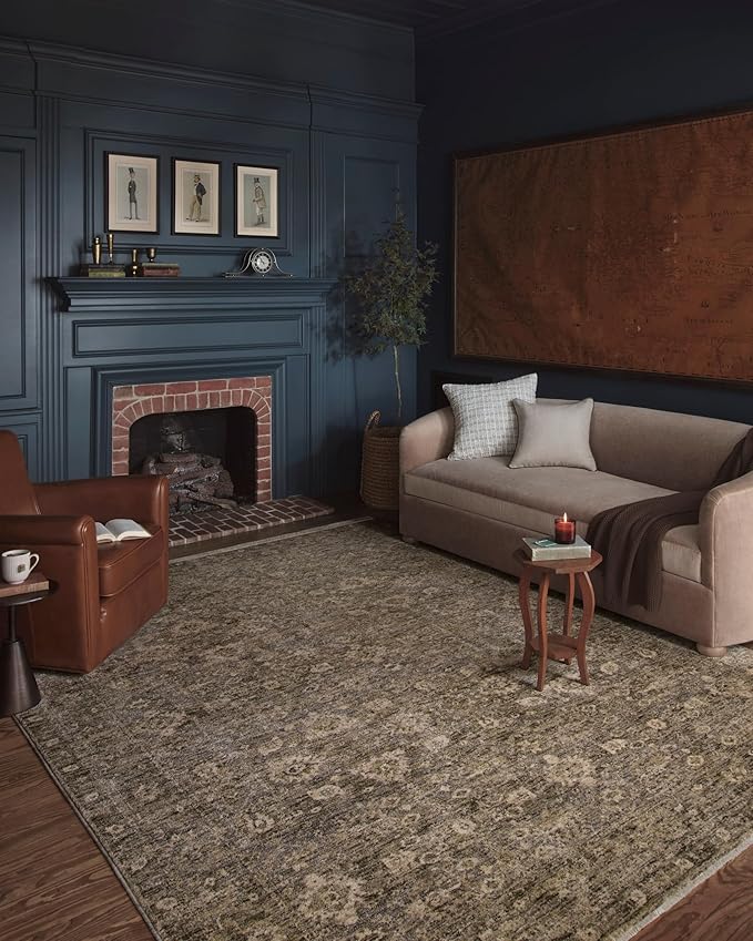 Loloi Magnolia Home by Joanna Gaines Junie Collection JUE-06 Lagoon/Natural 3'-11" x 5'-7", .38" Pile Height, Accent Rug
